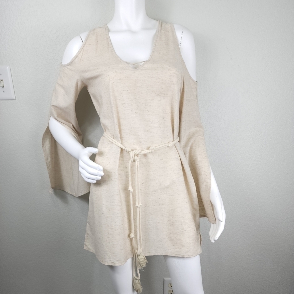 Anthropology Above Mediocre Taste Boho Linen Coastal Cowgirl Dress Size S